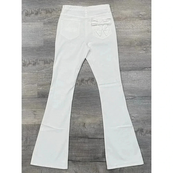 Edward Pants - Edward Achour Paris Women's‎ EU 38 US M White Pants Flare Jeans